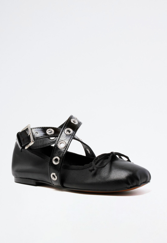 Zapato bailarina de mujer negro VAS 9407