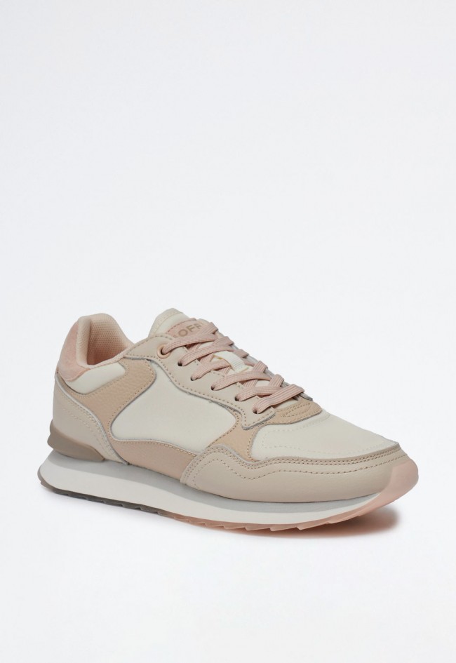 Sneakers retro de mujer en piel y tejido con suela serigrafiada – diseño exclusivo y confort premium | HOFF Beaufort