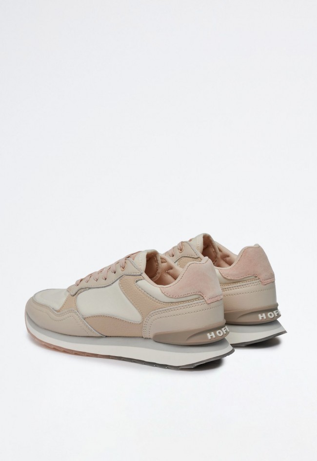 Sneakers retro de mujer en piel y tejido con suela serigrafiada – diseño exclusivo y confort premium | HOFF Beaufort