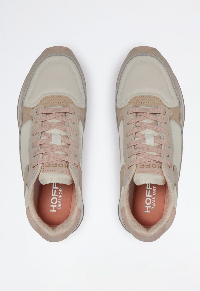Sneakers retro de mujer en piel y tejido con suela serigrafiada – diseño exclusivo y confort premium | HOFF Beaufort