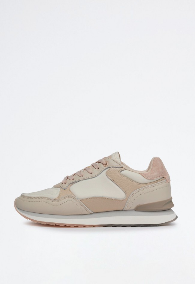 Sneakers retro de mujer en piel y tejido con suela serigrafiada – diseño exclusivo y confort premium | HOFF Beaufort