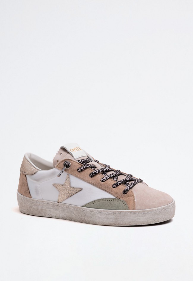Deportivo blanco de mujer en piel y textil – diseño actual y confort ligero | CETTI C-1342
