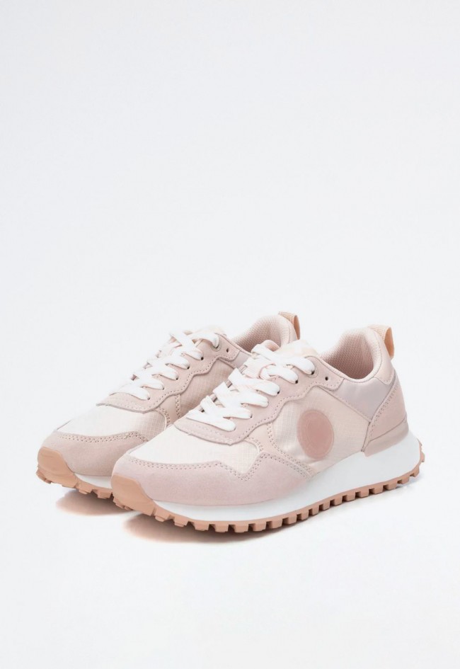 Zapatilla de mujer en textil y efecto piel beige con plantilla extraíble – diseño clásico renovado | XTI 143611