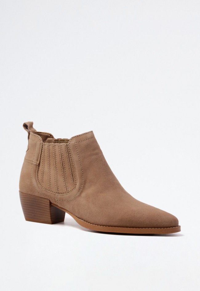 Botín cowboy de piel para mujer con elásticos laterales estilo y comodidad en cada paso Glo sienna 7357