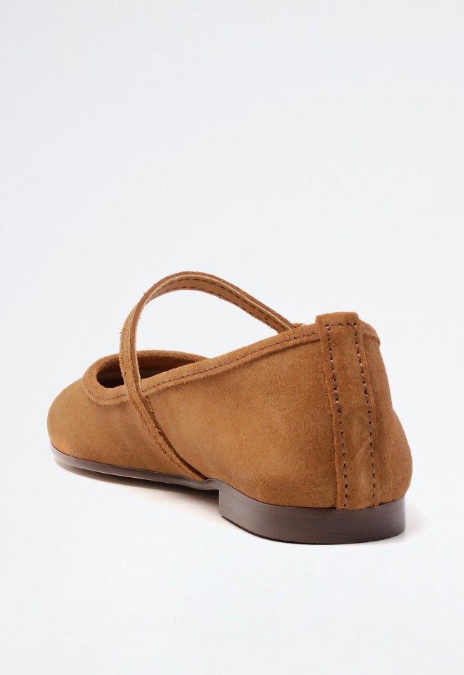 Bailarina de mujer en piel color cuero con tira y hebilla | Diseño en tendencia y comodidad diaria | VAS 3315