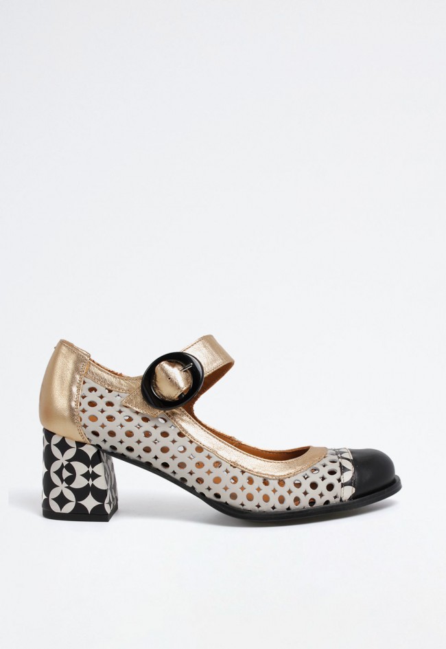 Zapato retro vintage de mujer blanco Nemonic 2442