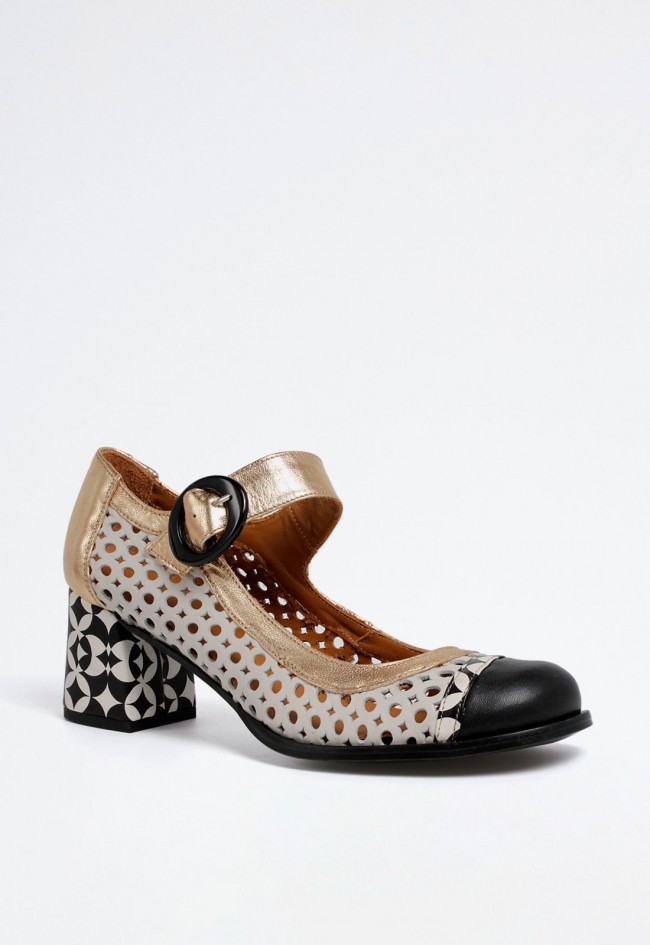 Zapato retro vintage de mujer blanco Nemonic 2442