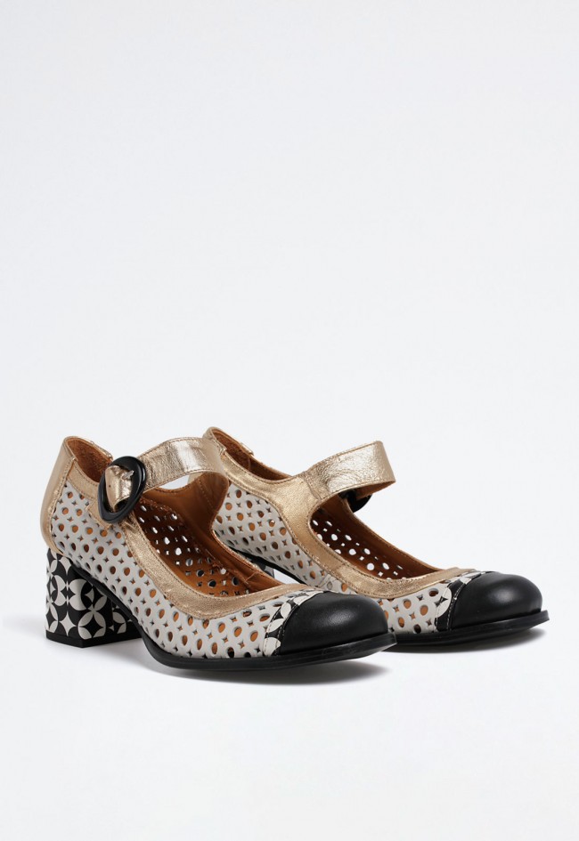 Zapato retro vintage de mujer blanco Nemonic 2442