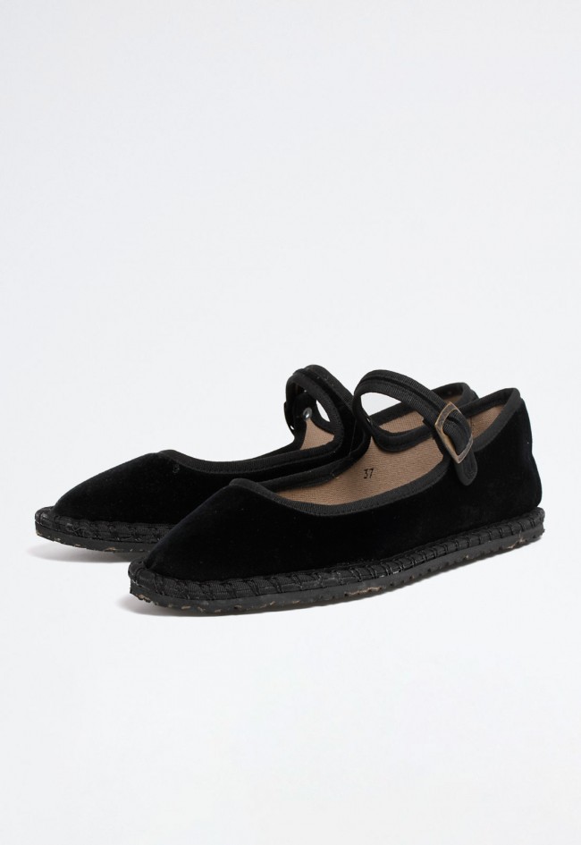 Alpargatas venecianas de mujer negro GLO 11