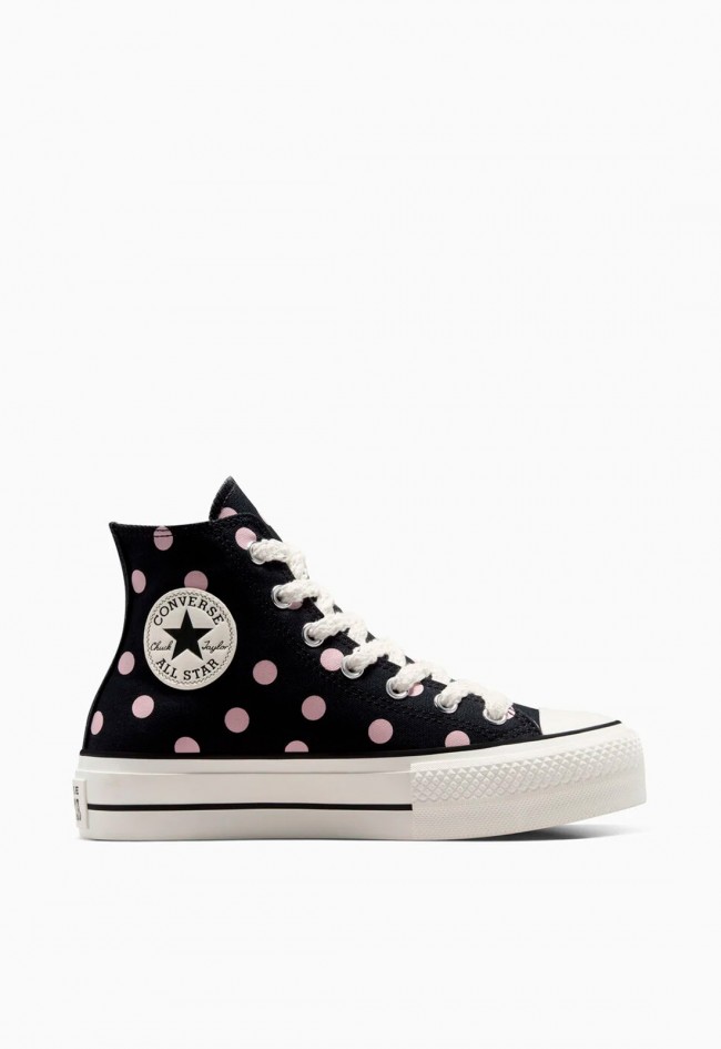 Deportivo de mujer negro Converse chuck taylor all star lift polka dots