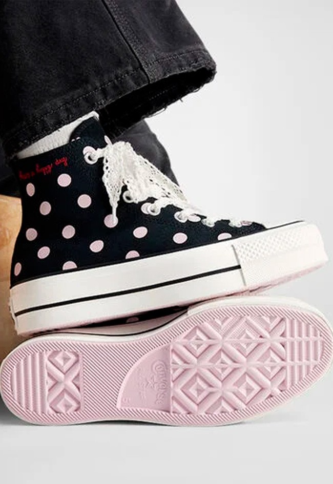 Deportivo de mujer negro Converse chuck taylor all star lift polka dots