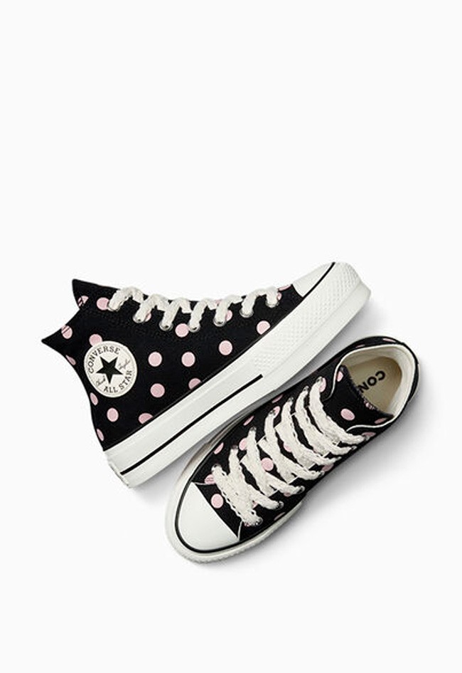 Deportivo de mujer negro Converse chuck taylor all star lift polka dots
