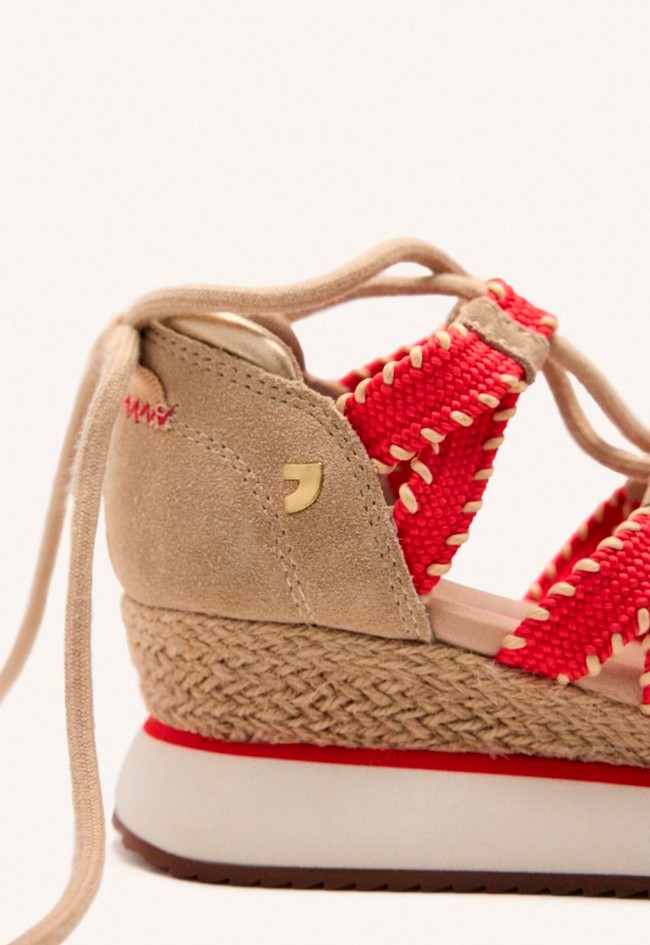 SANDALIAS DEPORTIVAS PIEL CUÑA RAFIA Gioseppo GRISWOLD beige