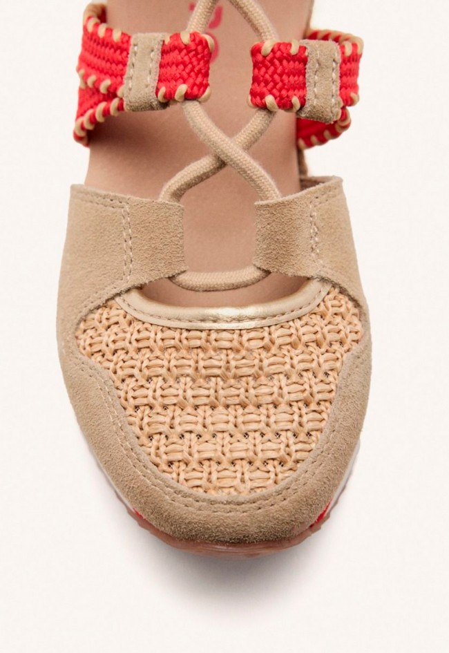 SANDALIAS DEPORTIVAS PIEL CUÑA RAFIA Gioseppo GRISWOLD beige