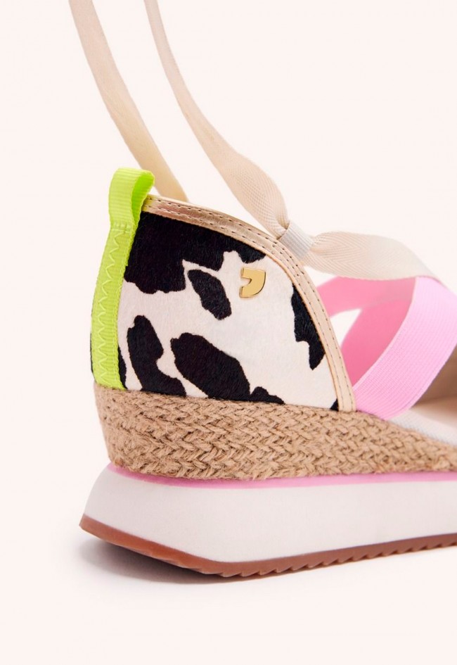 SANDALIAS DEPORTIVAS PIEL VACA Y CUÑA RAFIA Gioseppo LUDLOW