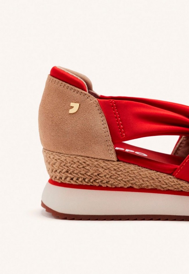 Sandalia deportiva de mujer en piel y rafia con cuña y plantilla acolchada | GIOSEPPO DARLINGTON
