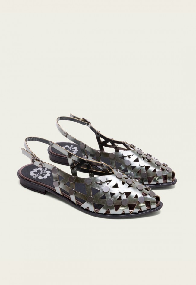 BAILARINAS PLANAS TACHUELAS PLOMO RANIA PORRONET 7093
