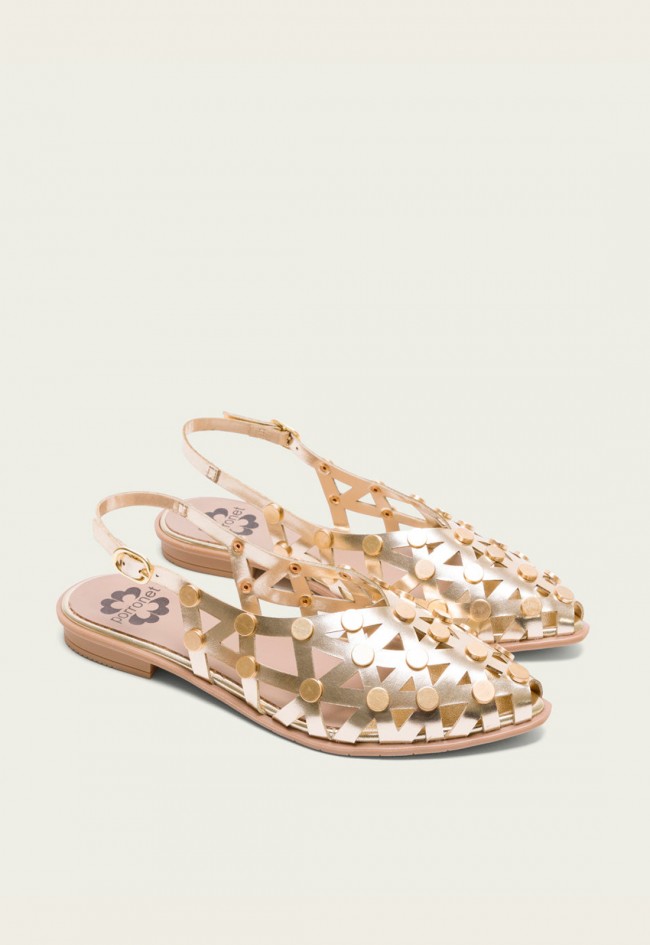 BAILARINAS PLANAS TACHUELAS ORO PORRONET RANIA 7093