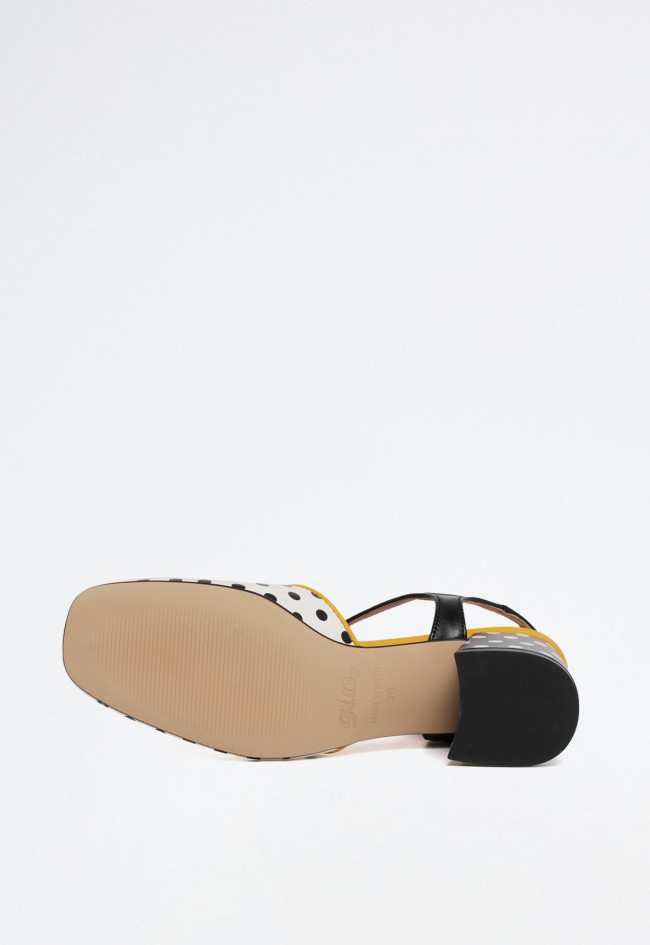 Zapato destalonado de mujer en diseño exclusivo con dots y tacón ancho – estilo trendy y cierre de hebilla | GLO Petit
