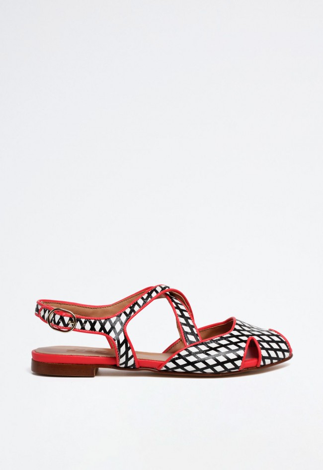 Zapato tiras cruzadas de mujer rojo Glo norma