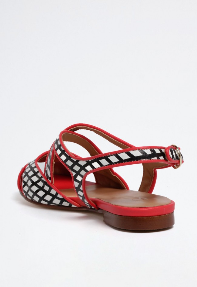 Zapato tiras cruzadas de mujer rojo Glo norma