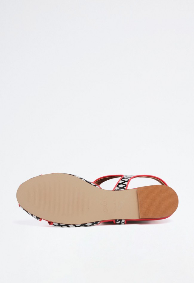 Zapato tiras cruzadas de mujer rojo Glo norma