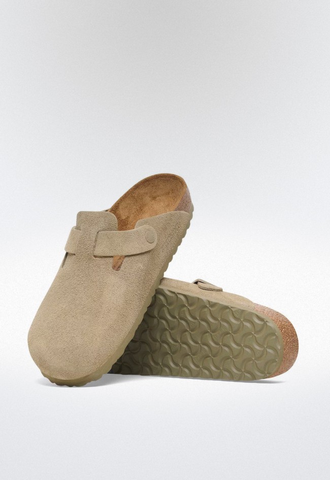 Zueco de ante para mujer con plantilla anatómica de corcho – clásico atemporal y confort natural | BIRKENSTOCK Boston leve