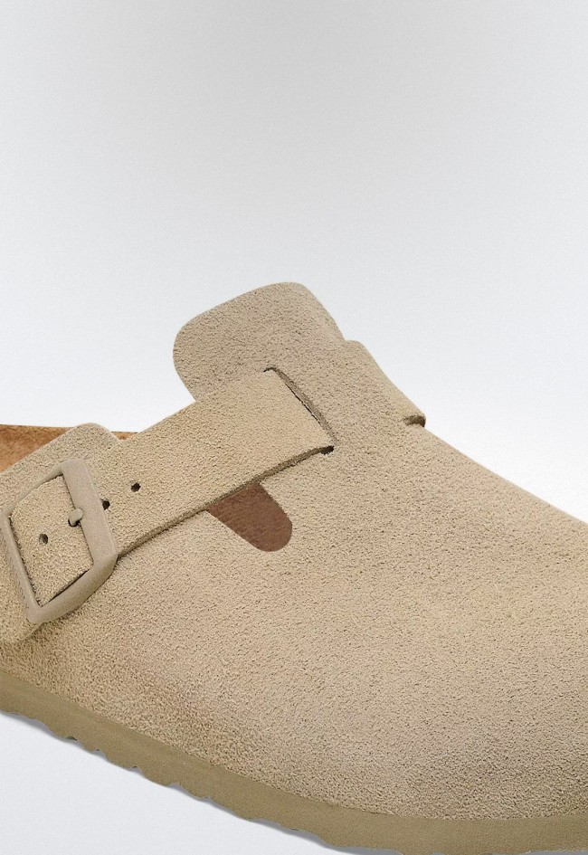 Zueco de ante para mujer con plantilla anatómica de corcho – clásico atemporal y confort natural | BIRKENSTOCK Boston leve