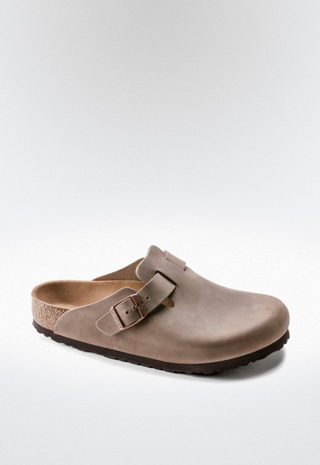 Zueco de hombre tostado Birkenstock boston leoi