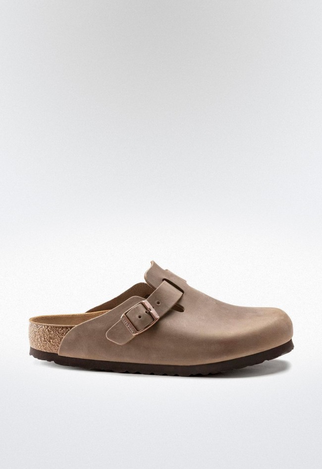 Zueco de hombre tostado Birkenstock boston leoi