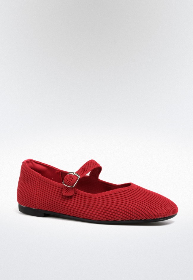 Bailarina de mujer roja con hebilla estilo clásico y cómodo CARMINA JHILTON 63-2467