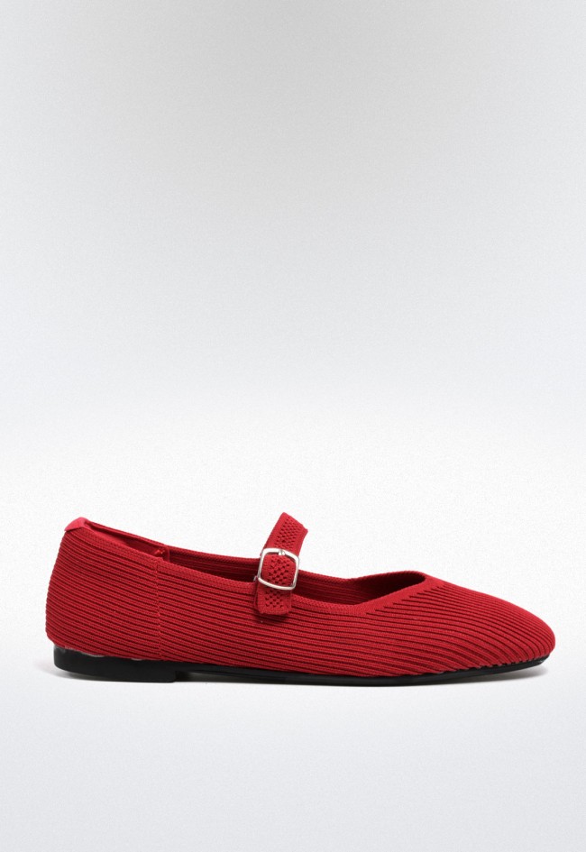Bailarina de mujer roja con hebilla estilo clásico y cómodo CARMINA JHILTON 63-2467