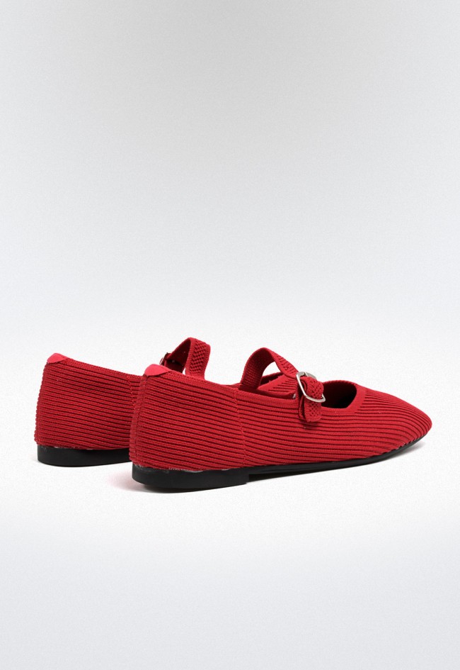 Bailarina de mujer roja con hebilla estilo clásico y cómodo CARMINA JHILTON 63-2467