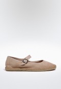 Alpargata veneciana plana en color natural con tira y hebilla para mujer | Material sintético y suela TPR | Why Pink? m5415