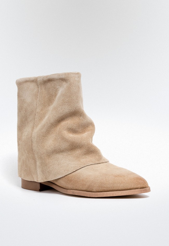 Botín cowboy piel polaina de mujer beige GLO mindy
