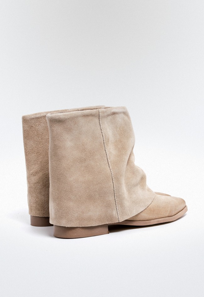 Botín cowboy piel polaina de mujer beige GLO mindy