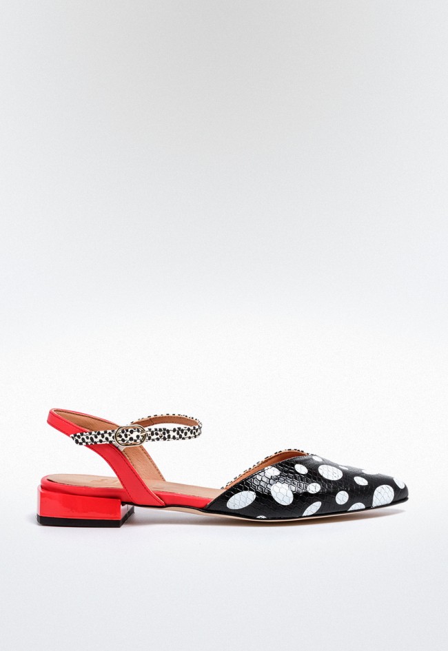 Zapato bailarina de mujer rojo Glo duck