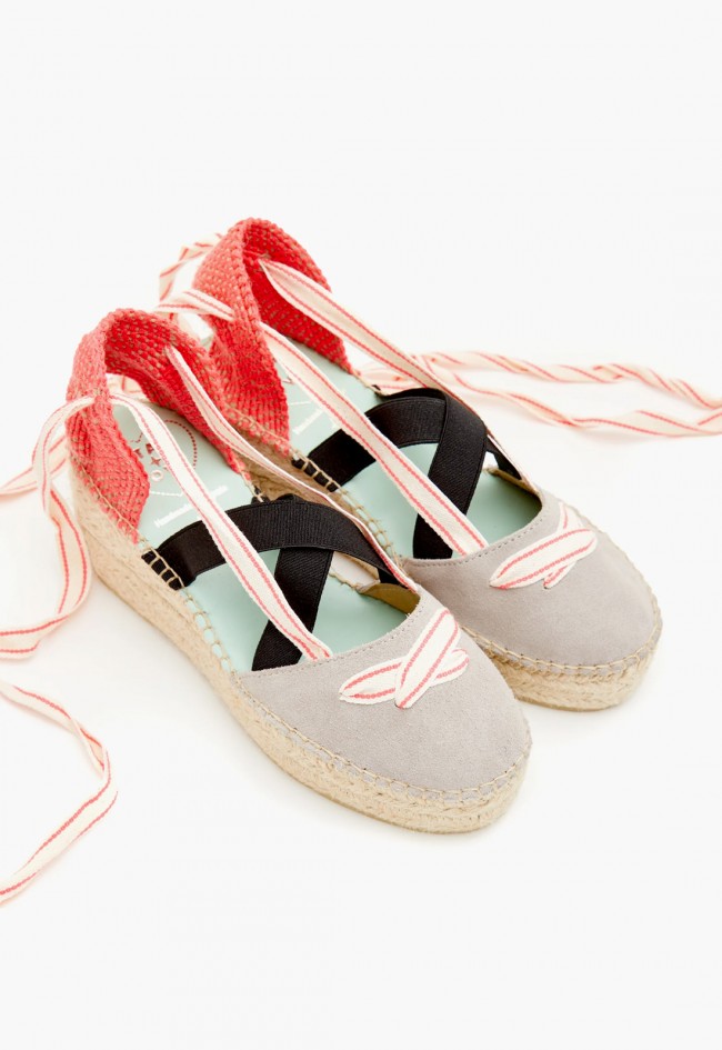 Alpargata multicolor de cuña baja con lazo para atar y suela de esparto | Estilo alegre para verano Star Love delta 52