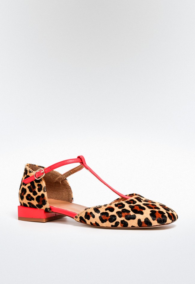 Zapato bailarina de mujer leopardo Glo electric heel
