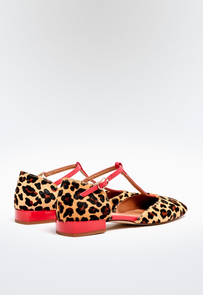 Zapato bailarina de mujer leopardo Glo electric heel