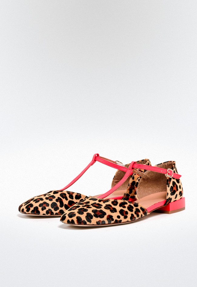 Zapato bailarina de mujer leopardo Glo electric heel