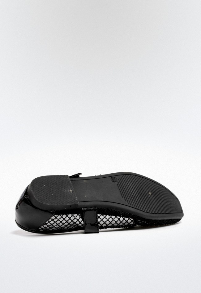 Zapato bailarian rejilla de mujer negro VAS 60-2594