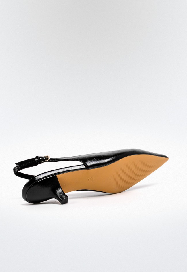 Zapato destalonado de mujer en negro – diseño elegante con tacón bajo cómodo | WHY PINK M5310