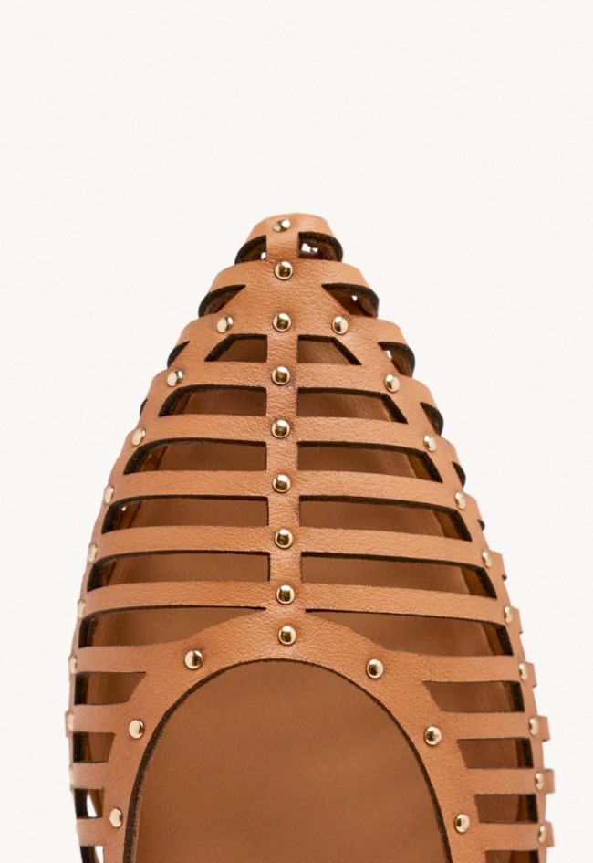 Mules tiras piel de mujer camel Gioseppo jericho