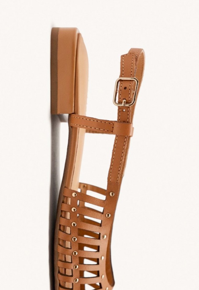 Mules tiras piel de mujer camel Gioseppo jericho