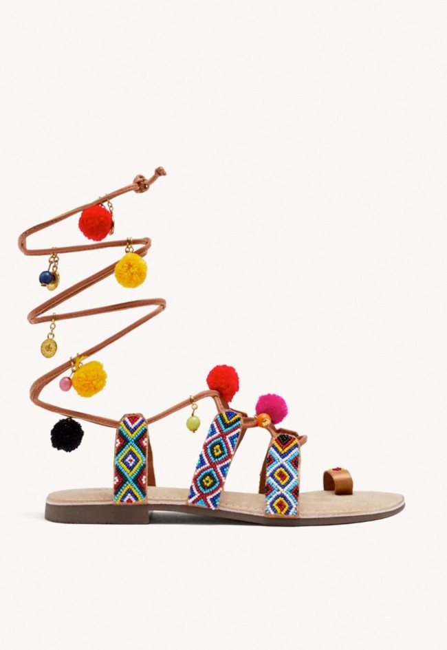 Sandalias piel abalorios de mujer multicolor Gioseppo dyani