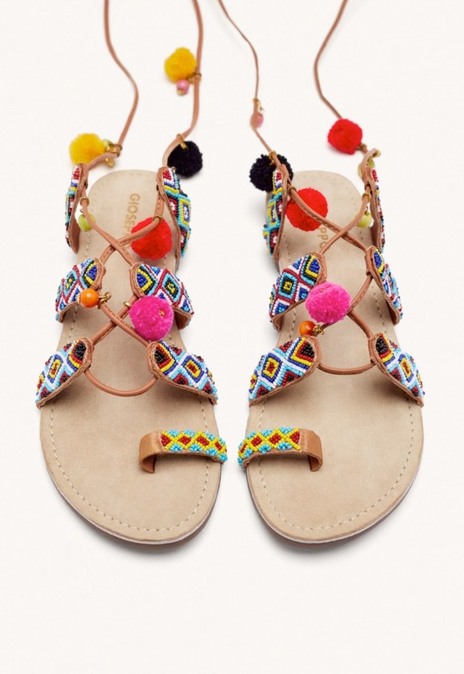 Sandalias piel abalorios de mujer multicolor Gioseppo dyani