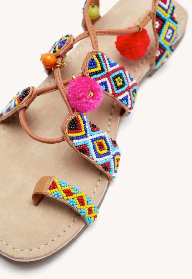 Sandalias piel abalorios de mujer multicolor Gioseppo dyani