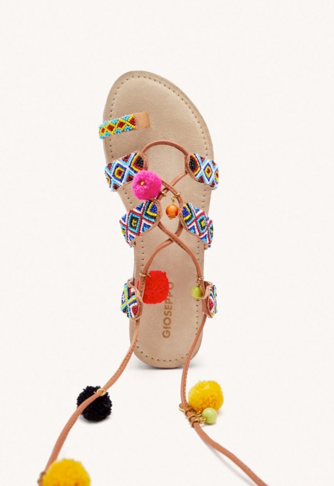 Sandalias piel abalorios de mujer multicolor Gioseppo dyani