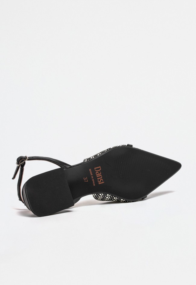 Zapato destalonado de mujer beige Dansi 7401